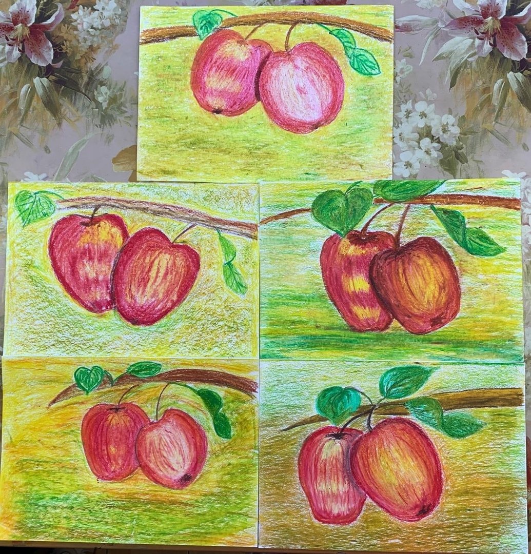 Рисование на тему яблоки