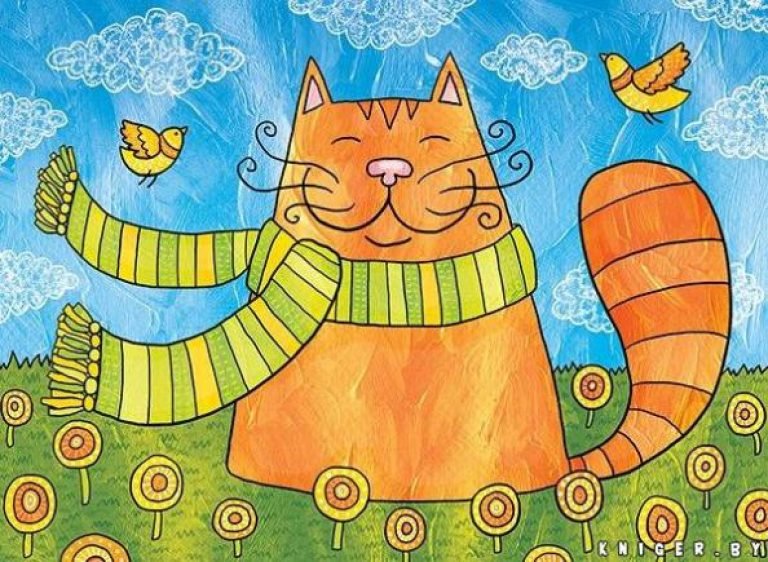 Рисунки детские рисунки кошек