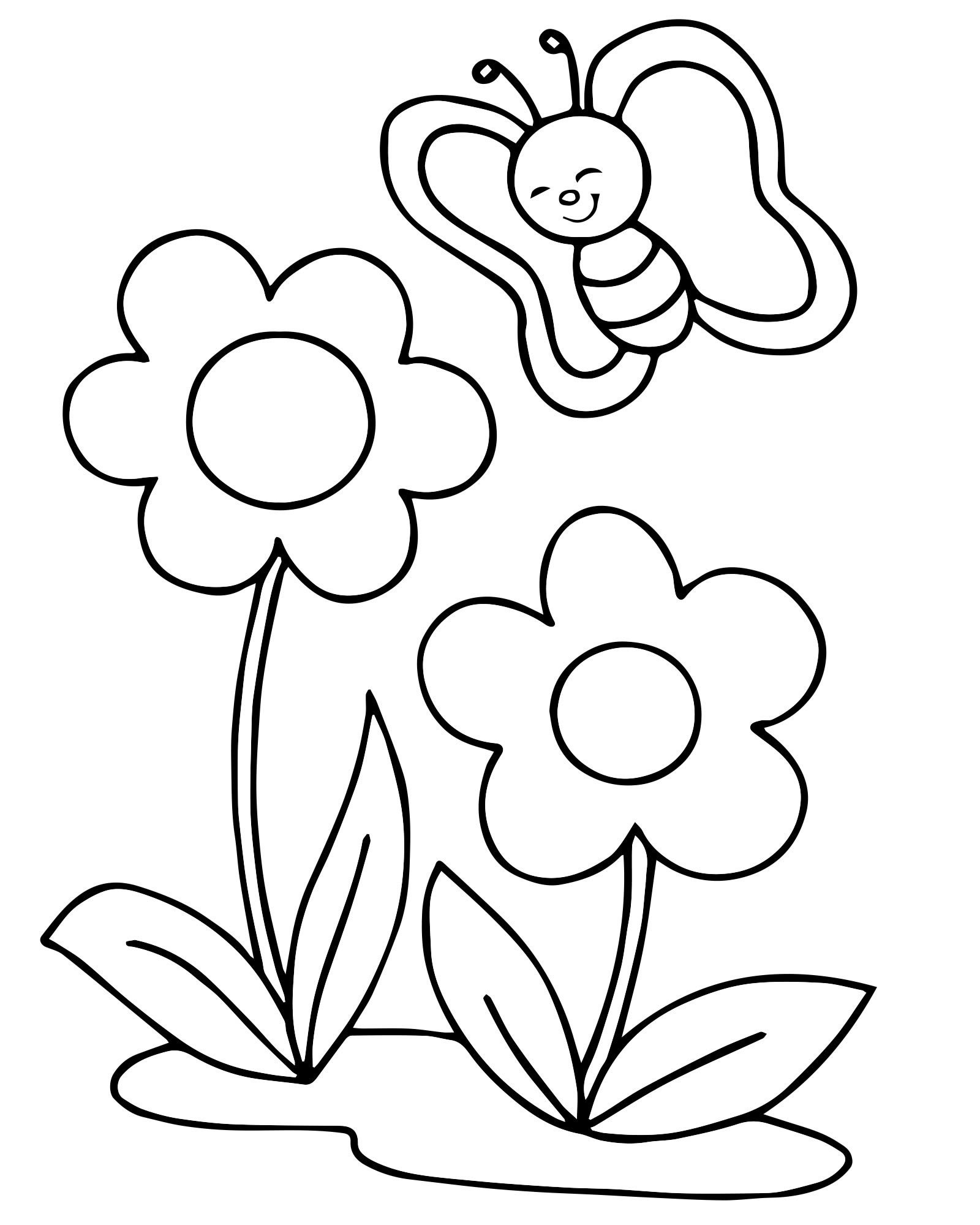 Раскраска цветок для детей 3-4 лет