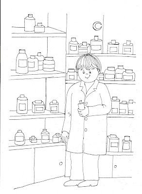 Фармацевт раскраска для детей