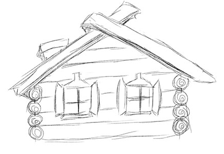 Изба карандашом