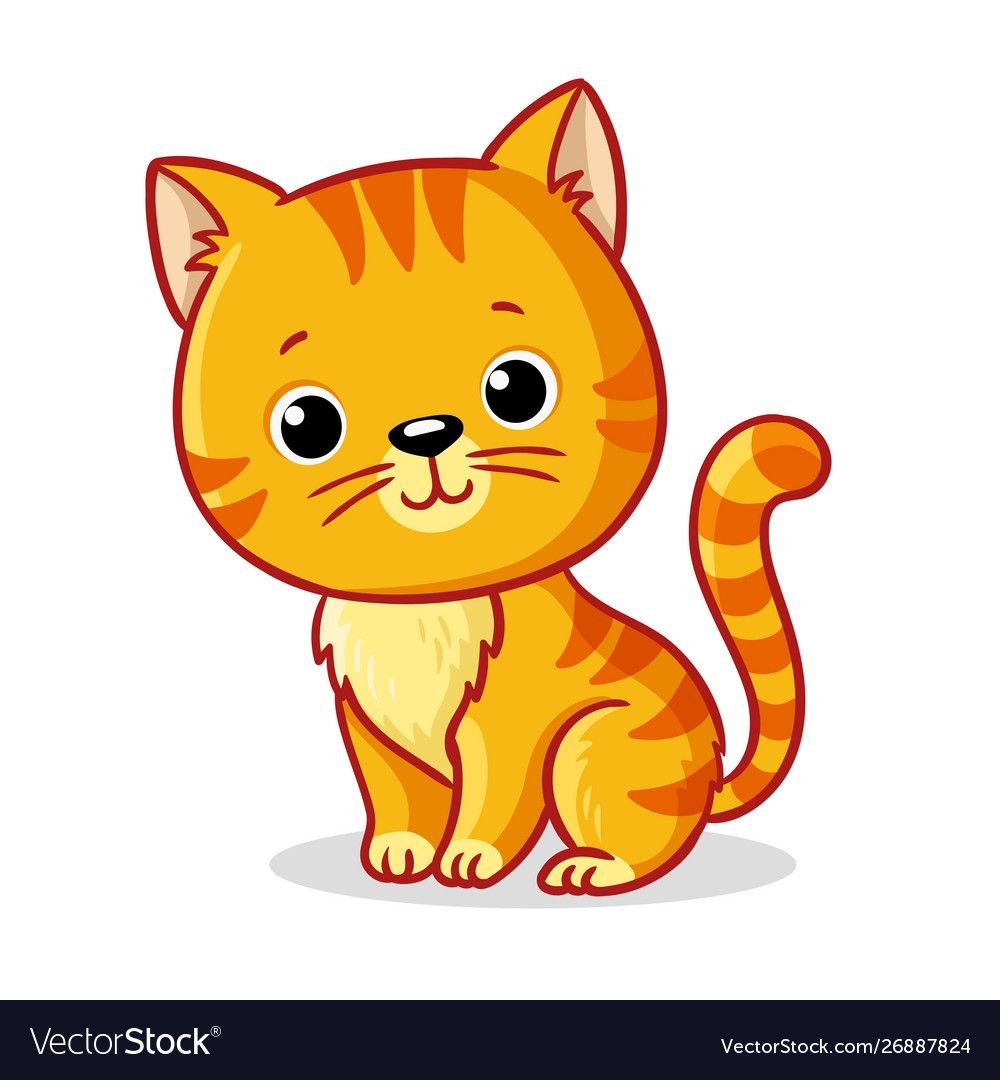 Рыжий котенок рисунок для детей