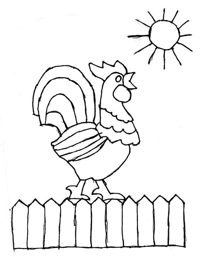 DataLife Engine > Версия для печати > Детский рисунок петух на заборе (42  фото)