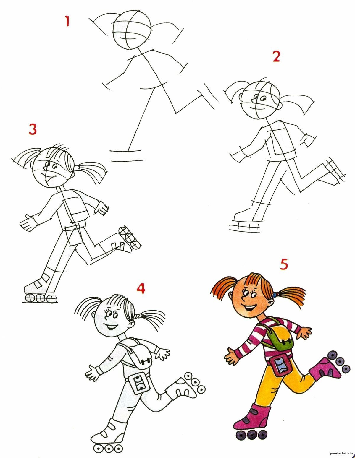 Схема рисования человека в движении для дошкольников