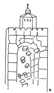 1164г- золотые ворота во Владимире черно белое