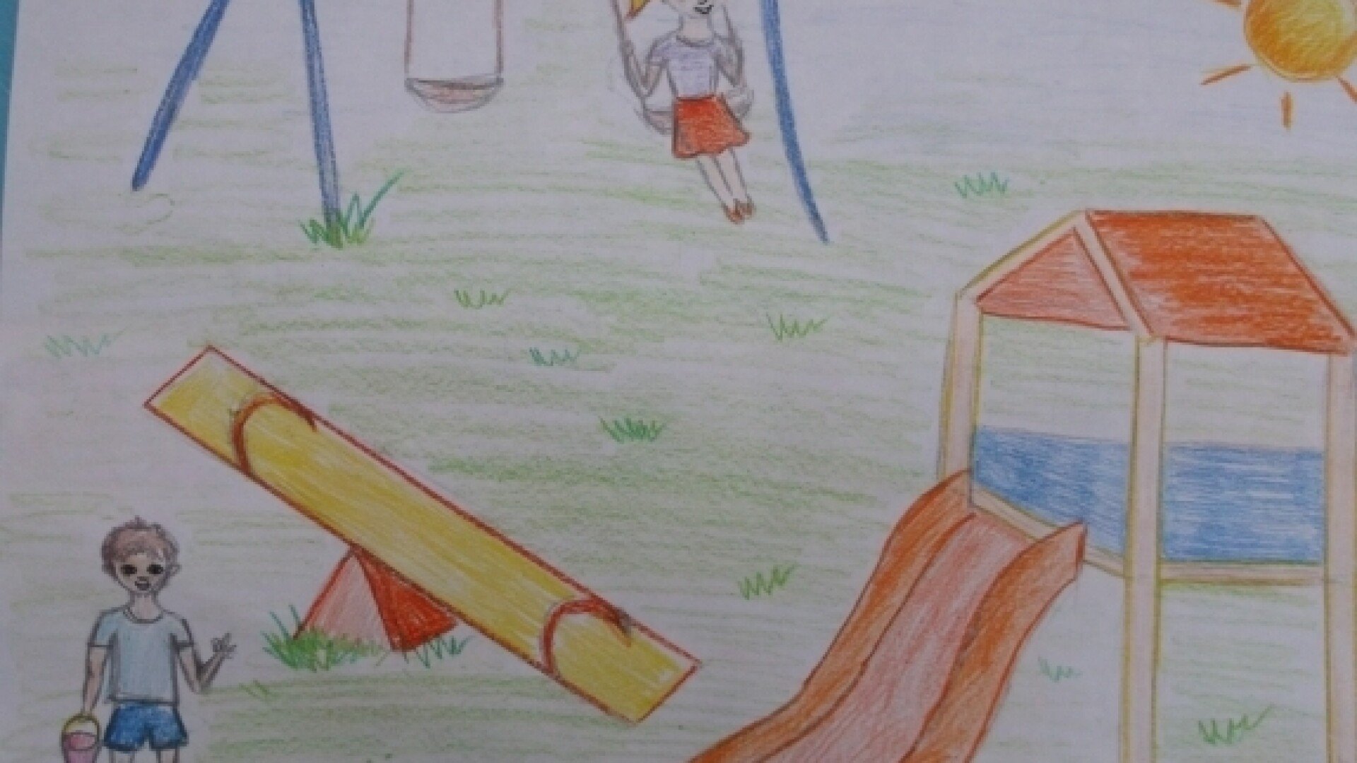 Детская площадка рисунок