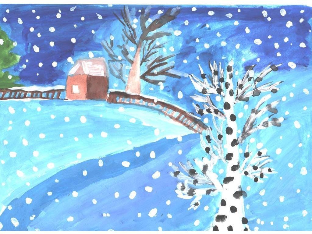 Рисунок 1 снега. Зима рисунок для детей. Зимний пейзаж детские рисунки. Красота зимы рисунок 2 класс. Зимний пейзаж детские работы.