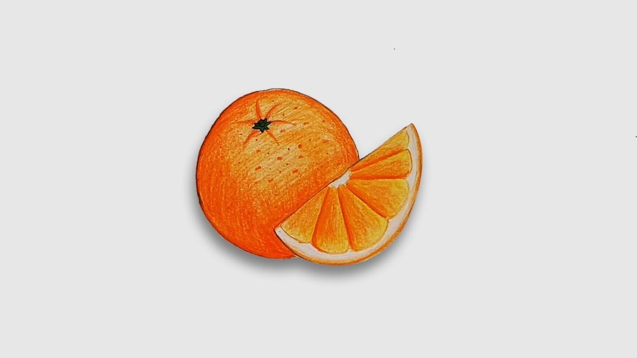 Апельсин рисовать карандашом