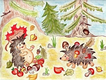 Ежик под елочкой для детей