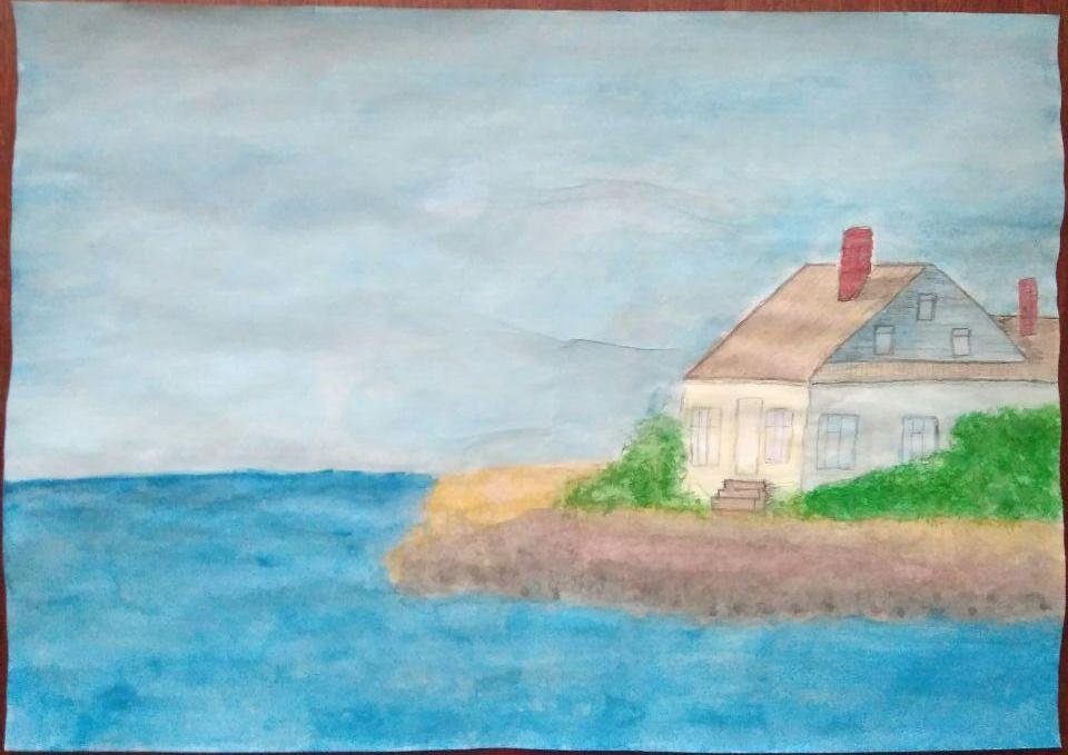 Дом у моря рисунок детский (53 фото) » рисунки для срисовки на Газ-квас.ком