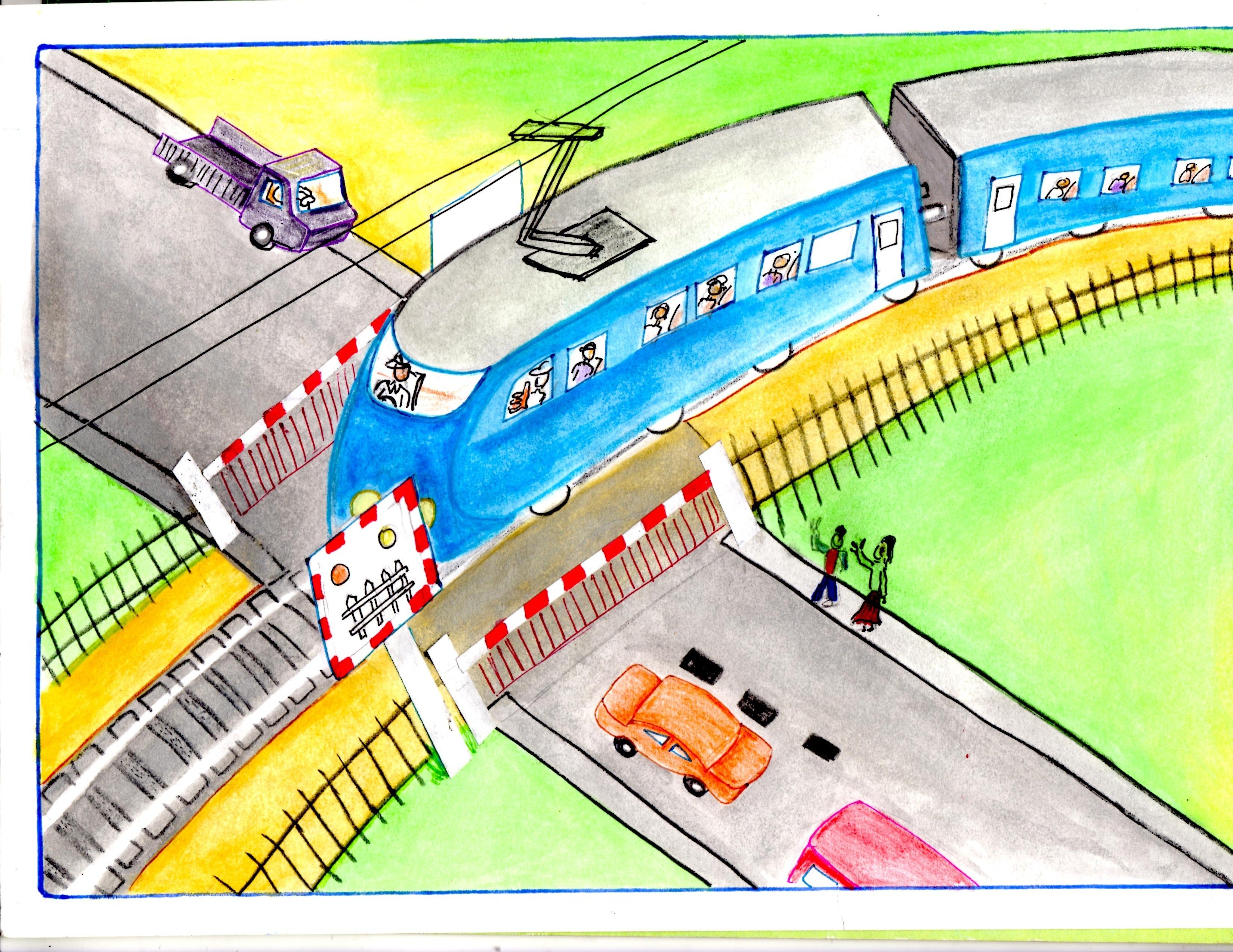Детская железная дорога нарисовать