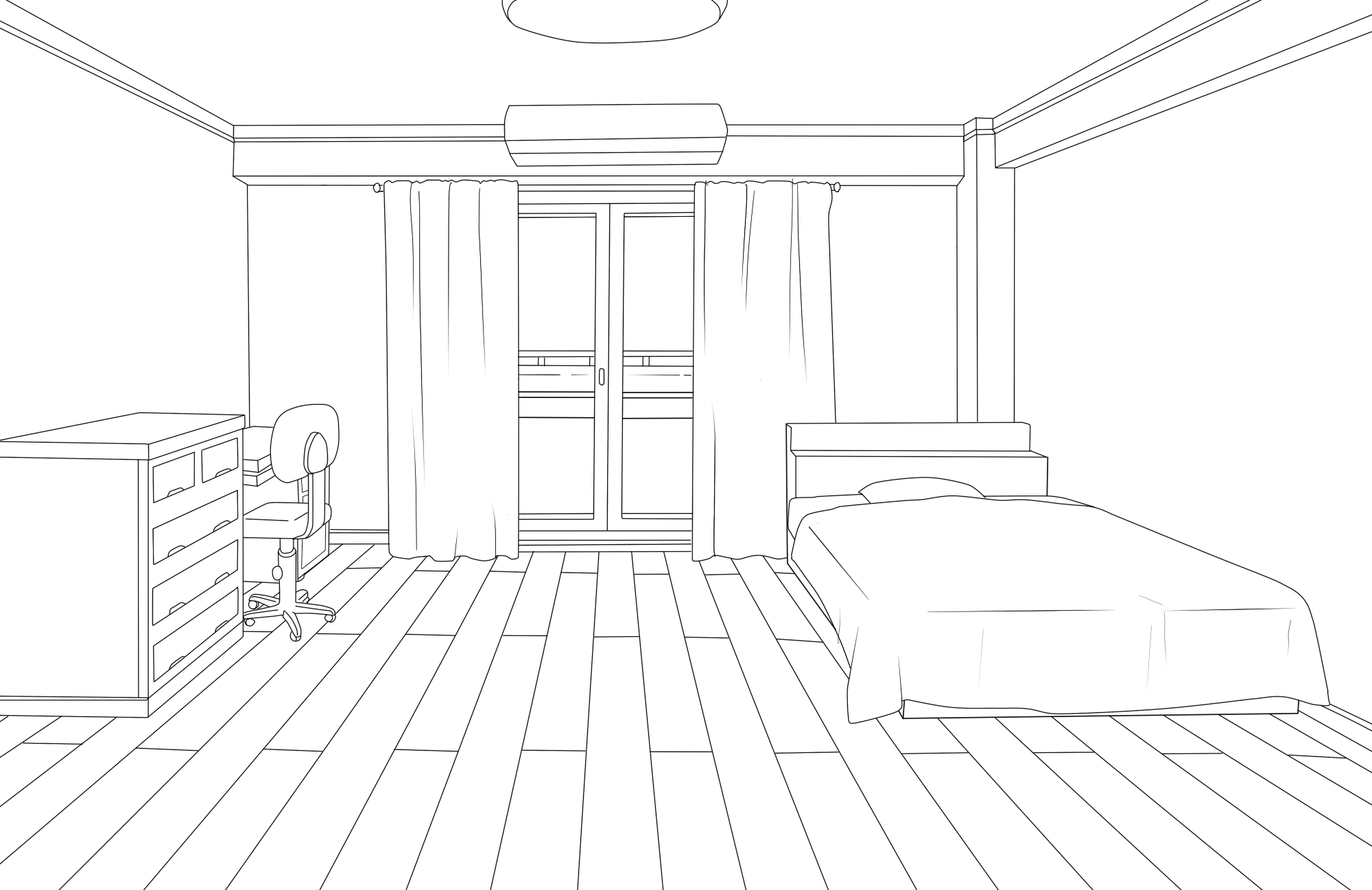 Спальня для рисования