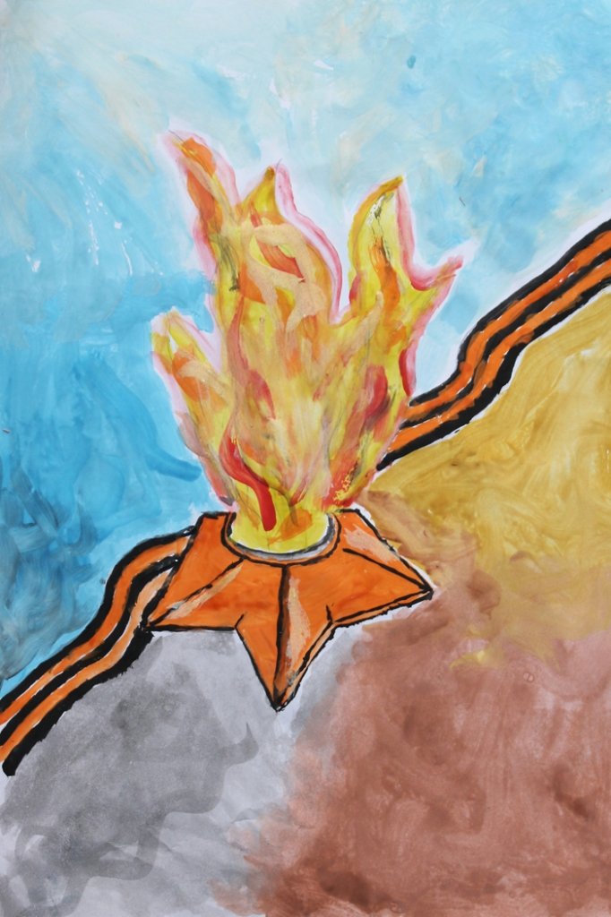 Рисунок пламени огня на 9 мая