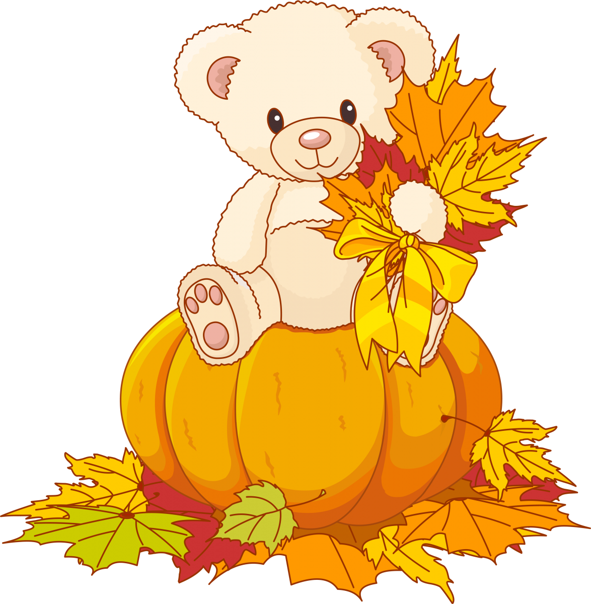 Осенние картинки для детей. Медвежата в осенних листьях. Осень клипарт. Осенние мультяшки. Осень мультяшный.