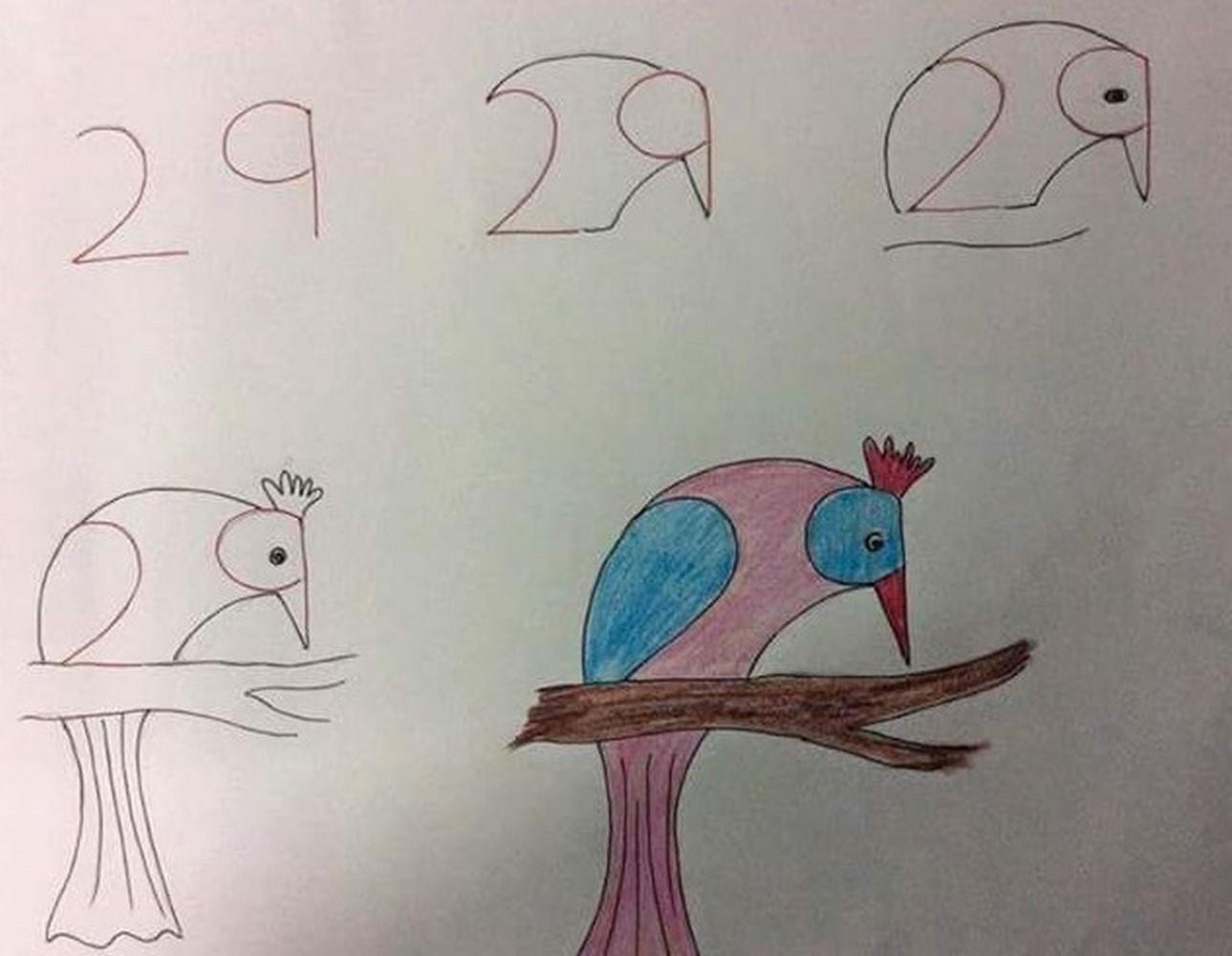 Рисование из цифр животных для детей