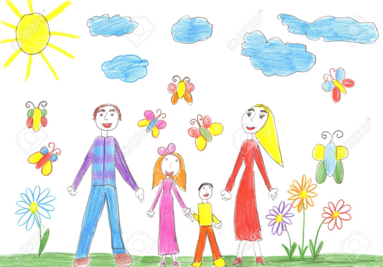 Семья рисунок для детей