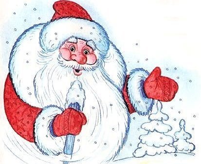 Трафарет Деда Мороза для раскрашивания