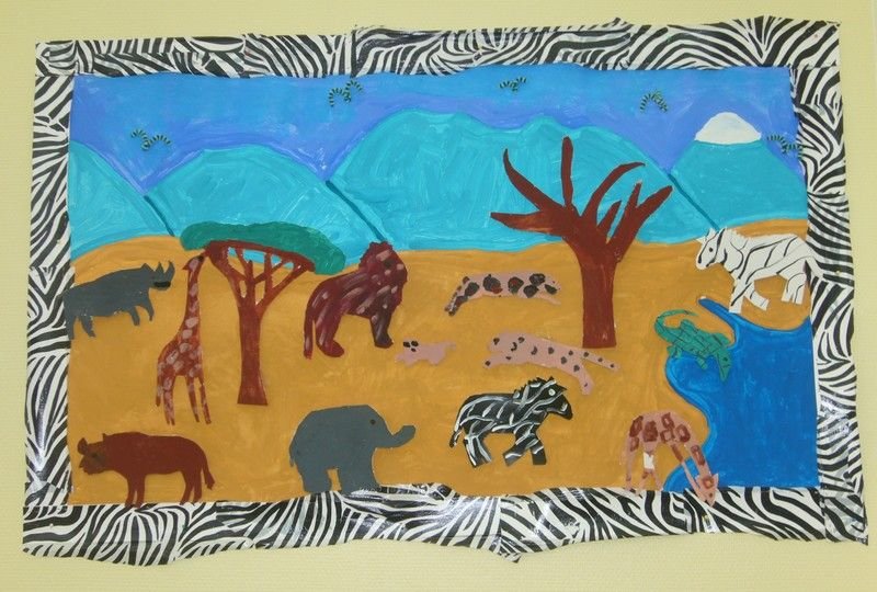 Животные африки старшая группа. Рисование животные Африки. Рисование для детей Африка. Африканский пейзаж рисование. Африканский пейзаж рисование в старшей группе.