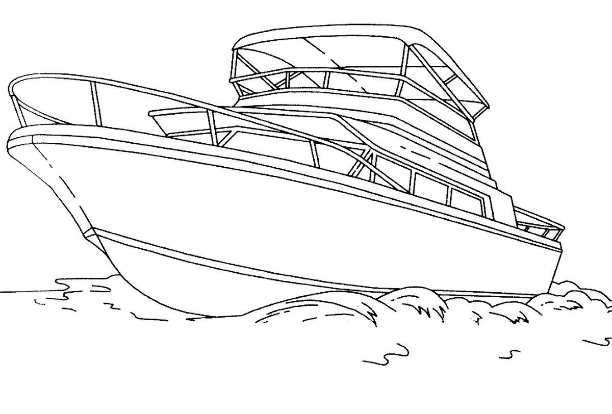 Лодка раскраска