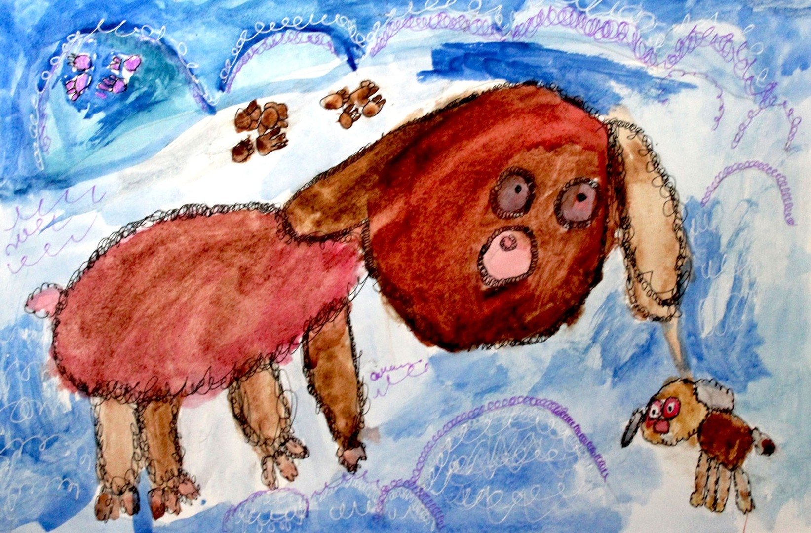 Собака рисунок для детей