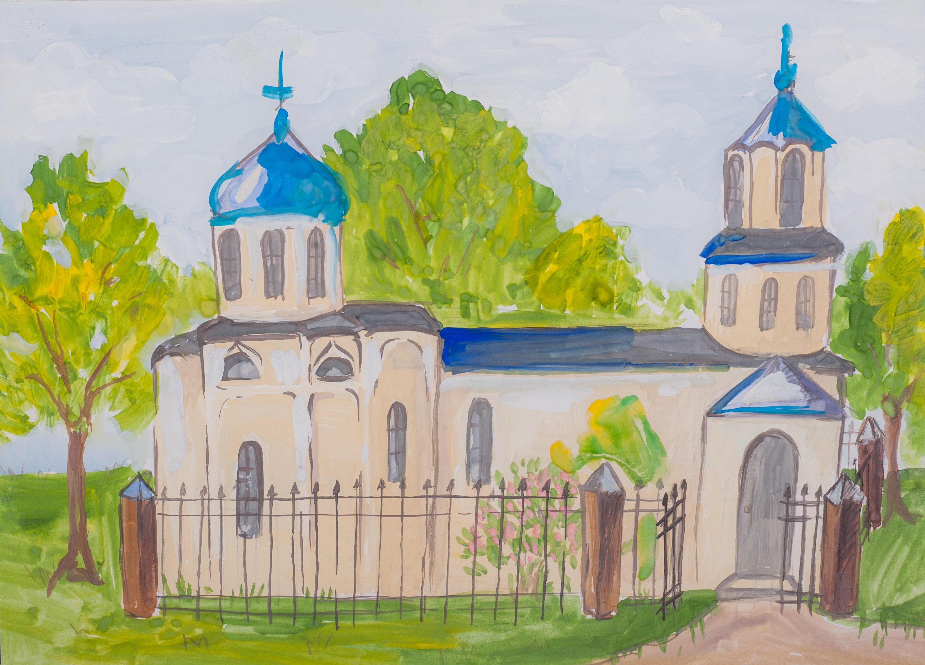 Рисование церкви
