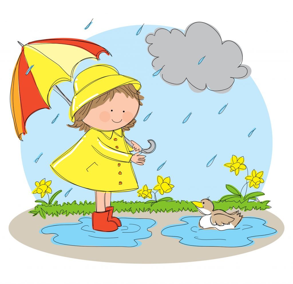 Иллюстрация Солнечная и дождливая погода