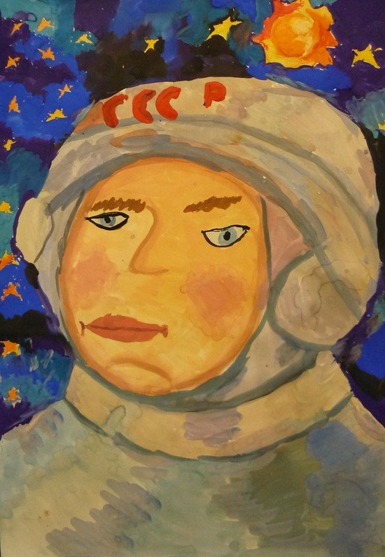 Как нарисовать гагарина. Рисунок на тему космос. Рисунок Гагарина. Детские рисунки на тему космос. Рисунок на тему космонавтики.