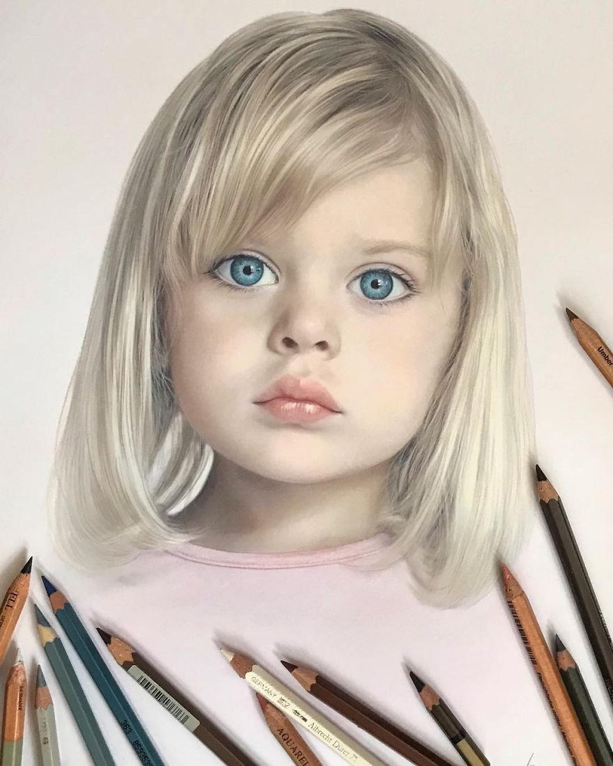 Алена Литвин портреты карандашами