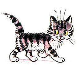 Кот красками для детей