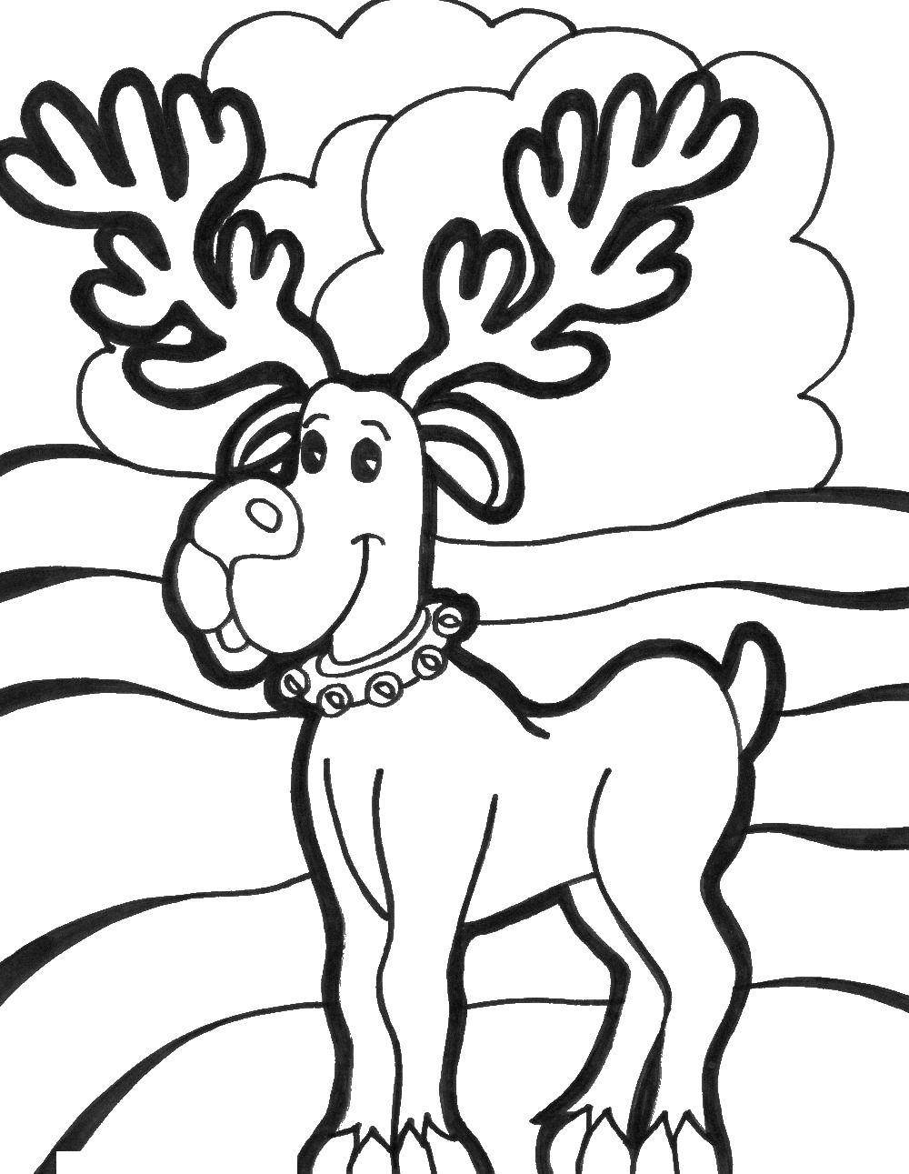 Рождественский олень раскраска