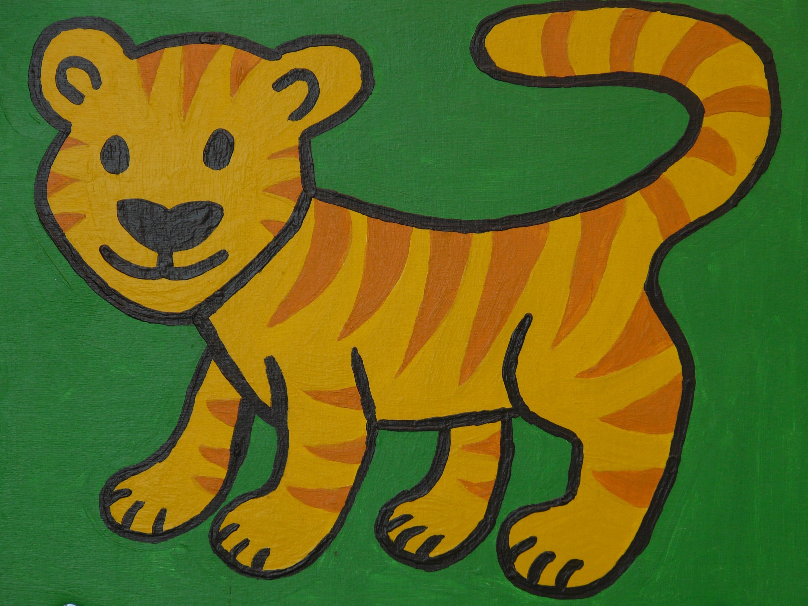 Рисование с детьми тигра
