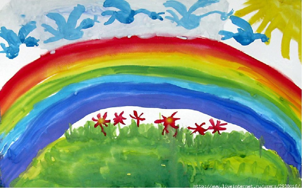 Рисование радуга старшая группа. Рисунки красками для детей. Рисование лето. Рисование на тему Радуга. Рисование радуги в старшей группе.