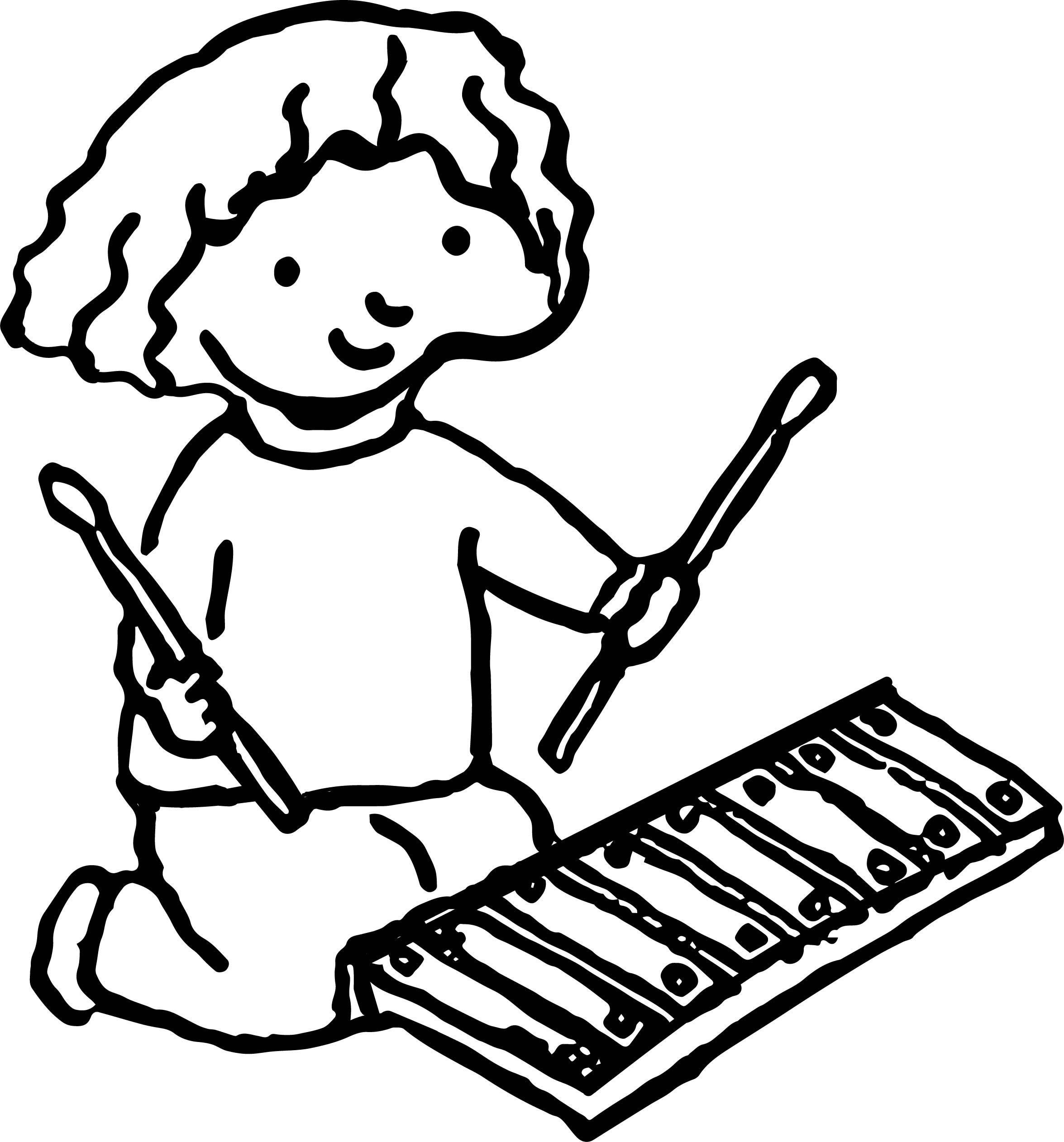 Раскраска музыкальные инструменты ксилофон