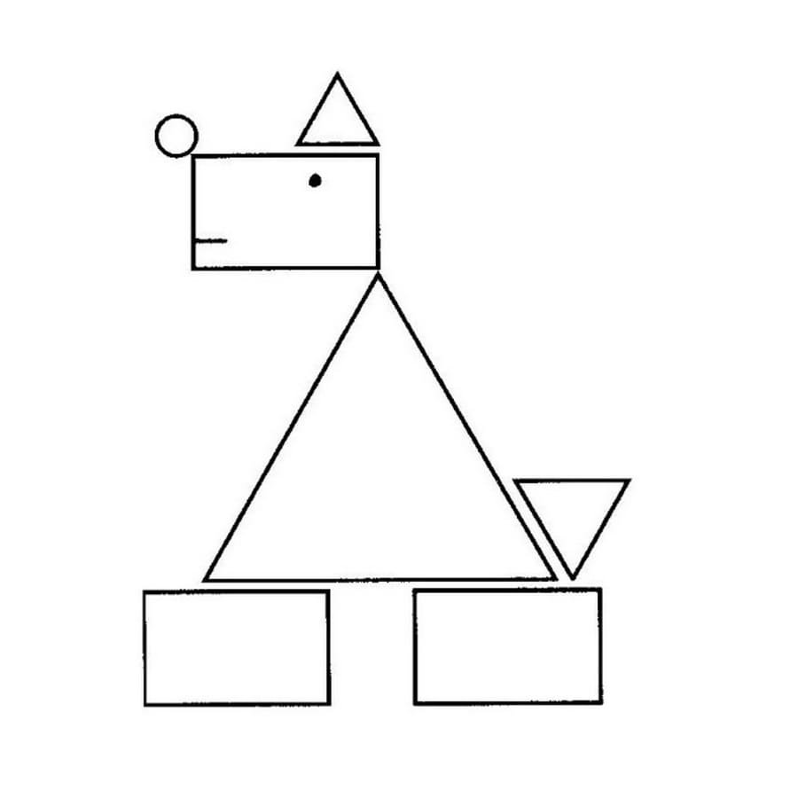Рисование из геометрических фигур для детей