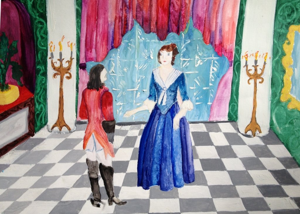 Нарисовать рисунок бал во дворце