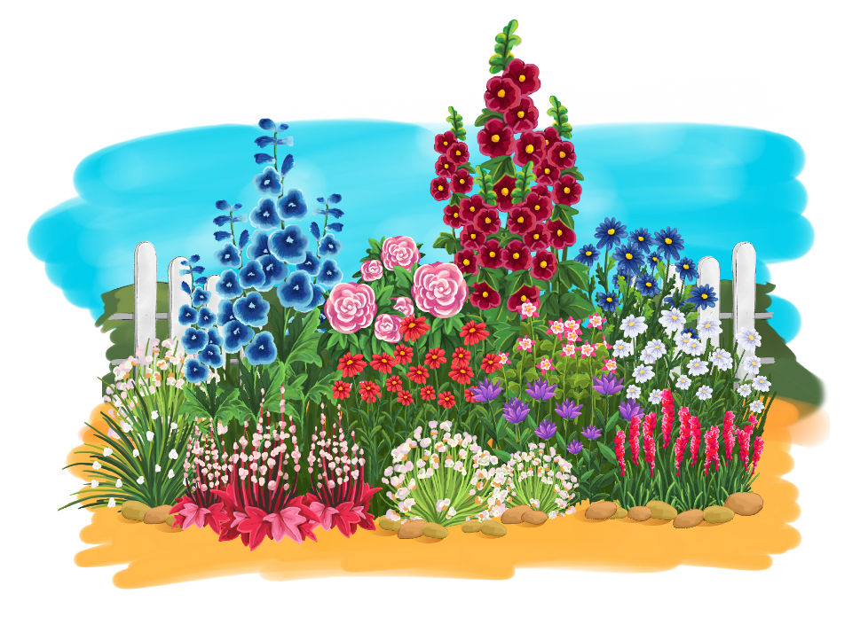 Рисунки клумба с цветами