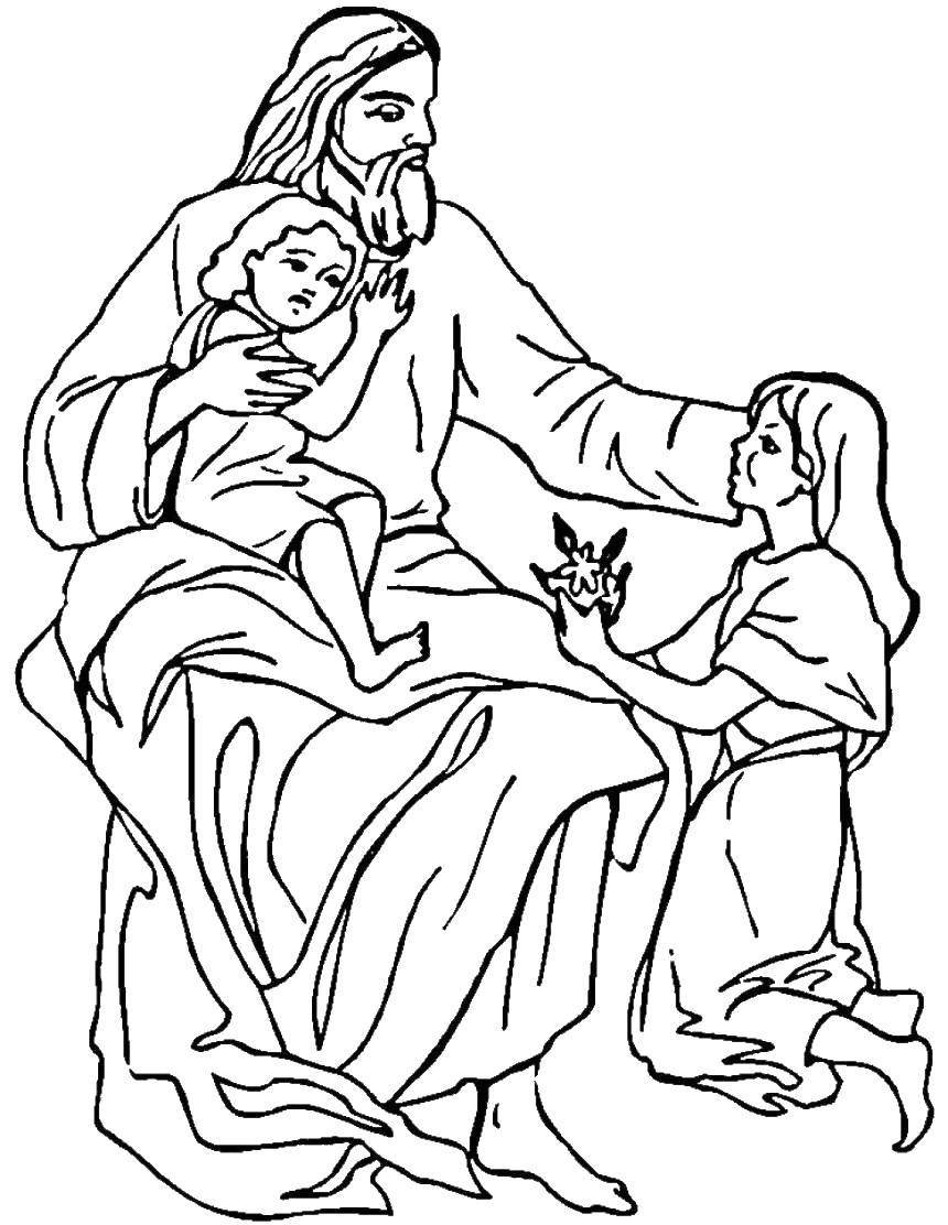 Иисус раскраска для детей