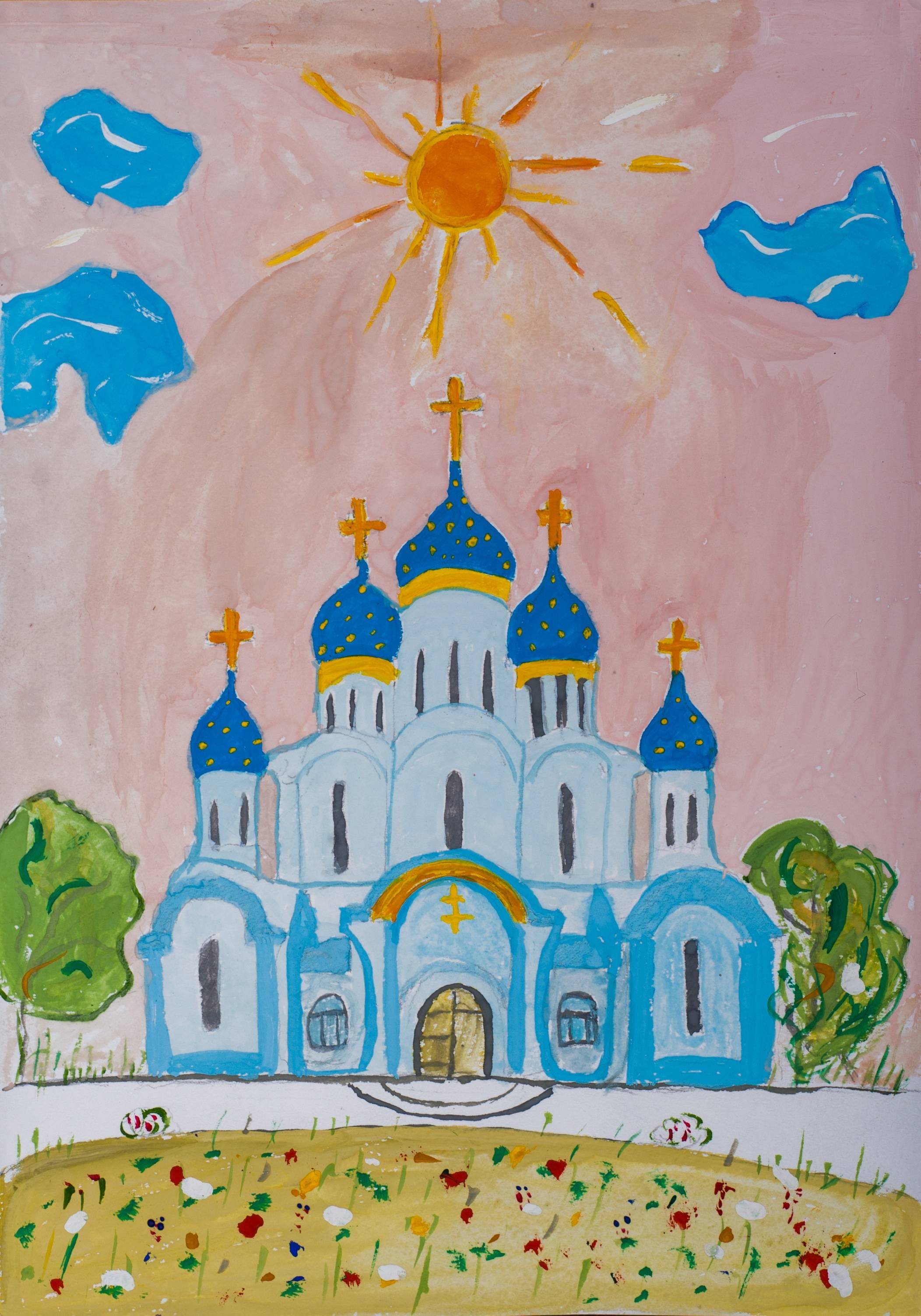 Рисование церкви