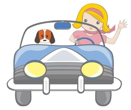 Мама за рулем рисунок