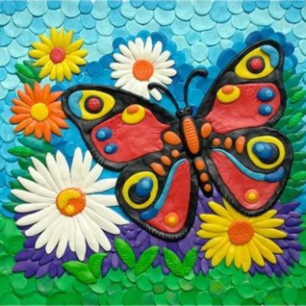 Картина в садик. Живописная пластилинография. Пластилиновая живопись для детей. Картины из пластилина для детей. Пластилинография бабочка.