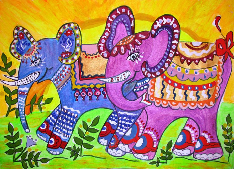 Индия картинки 5 класс. Рисование с детьми на тему Индия. Слон гуашью индийский. Слон гуашью для детей. Индийский слон рисование для детей.
