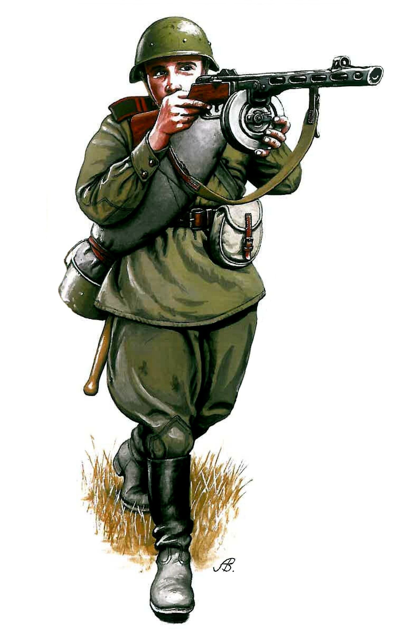 Пехотинец Советской армии времен 2 мировой войны