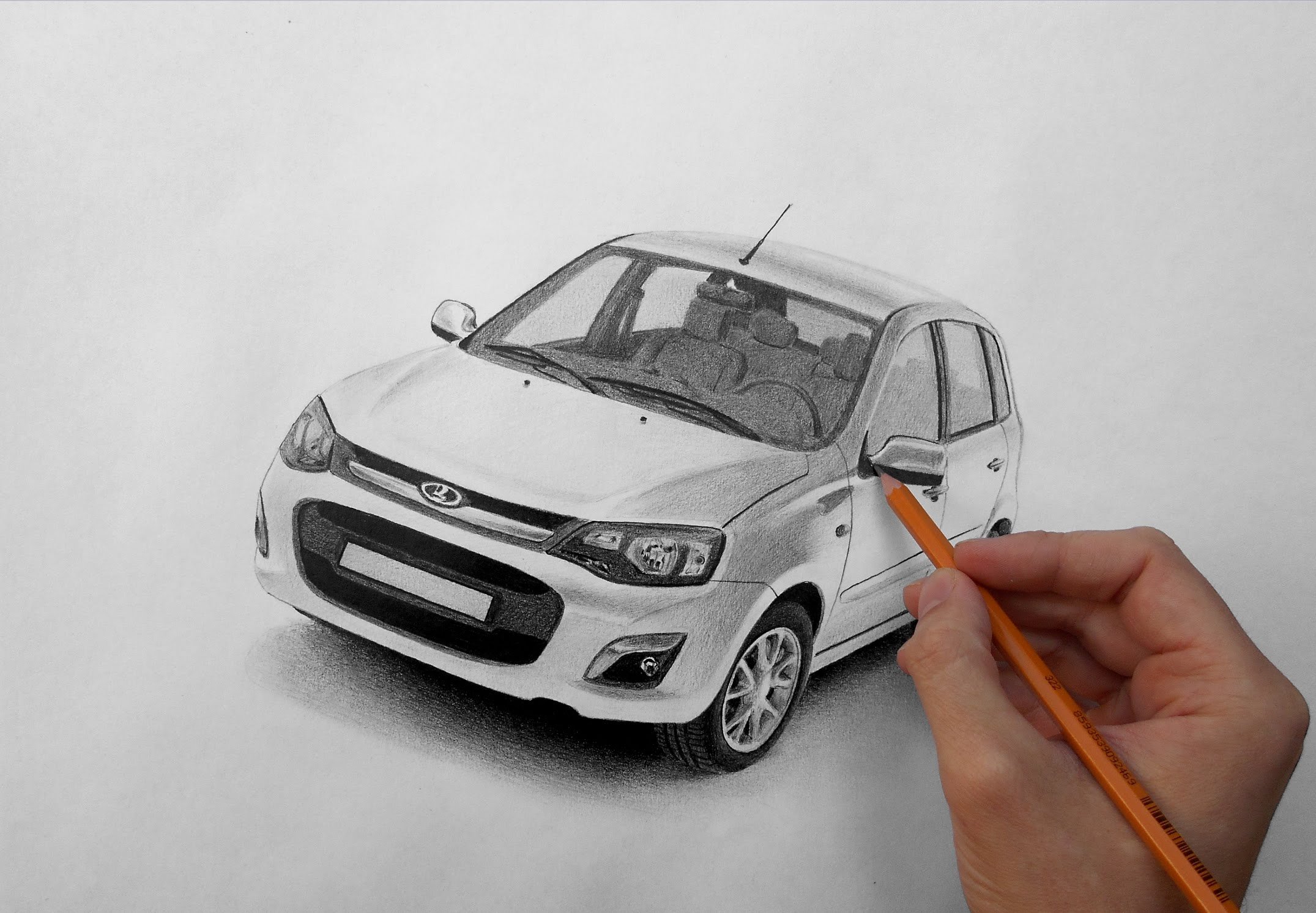 Рисунки карандашом автомобили Лада