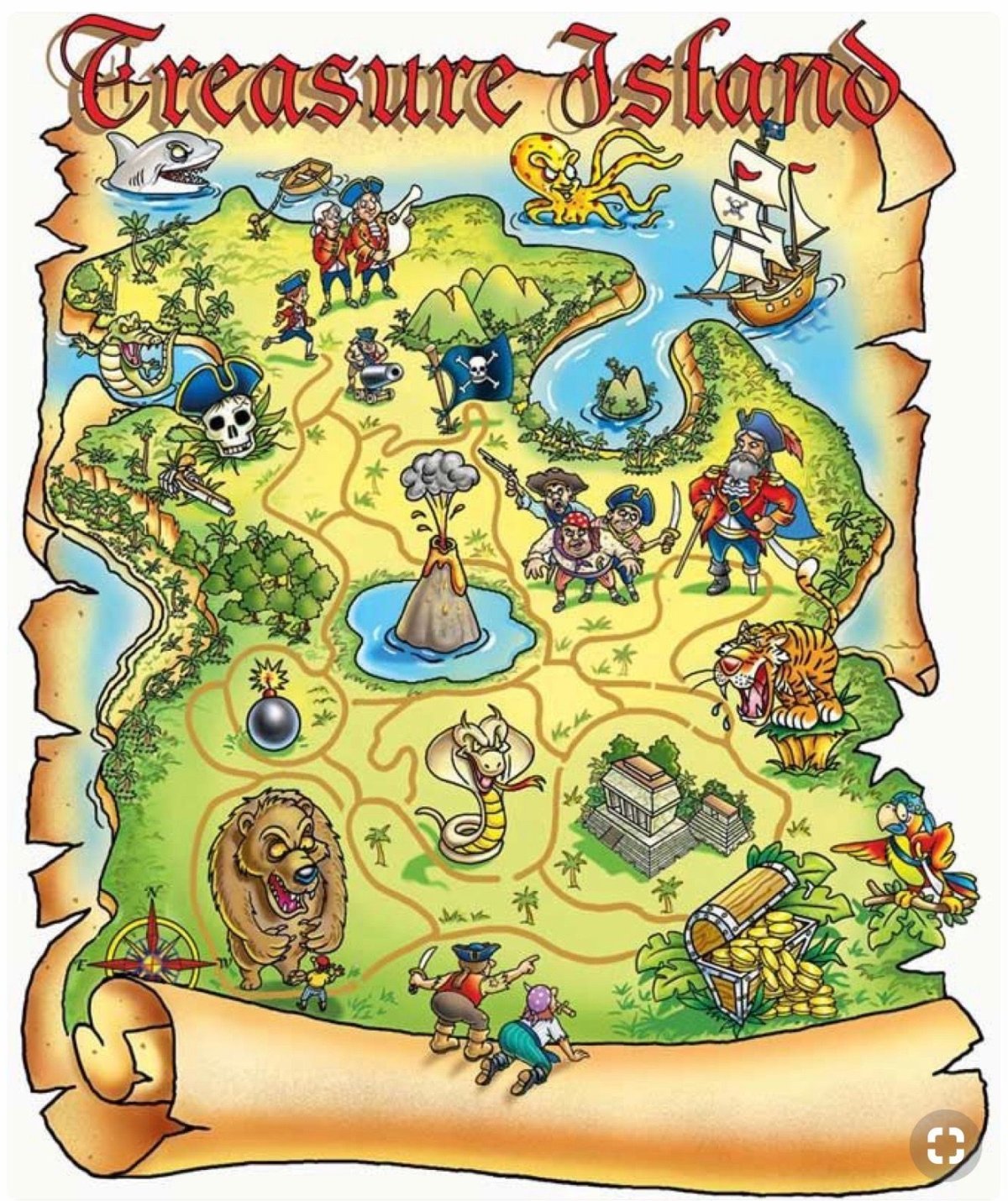 Карта пиратов для детей