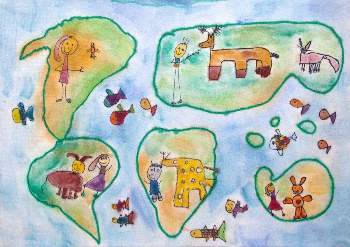 Карта мира рисунок для детей