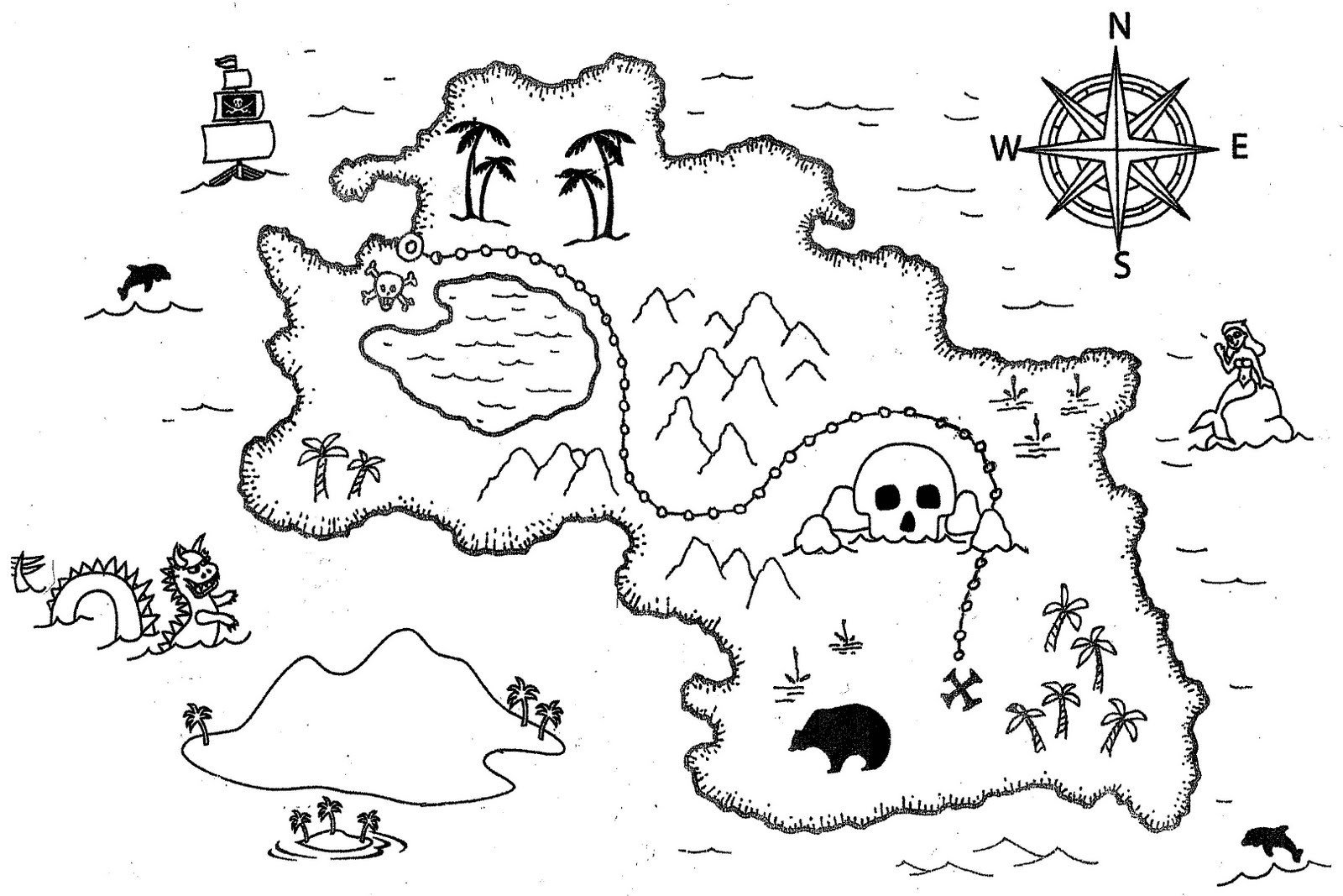 Карта острова сокровищ для детей