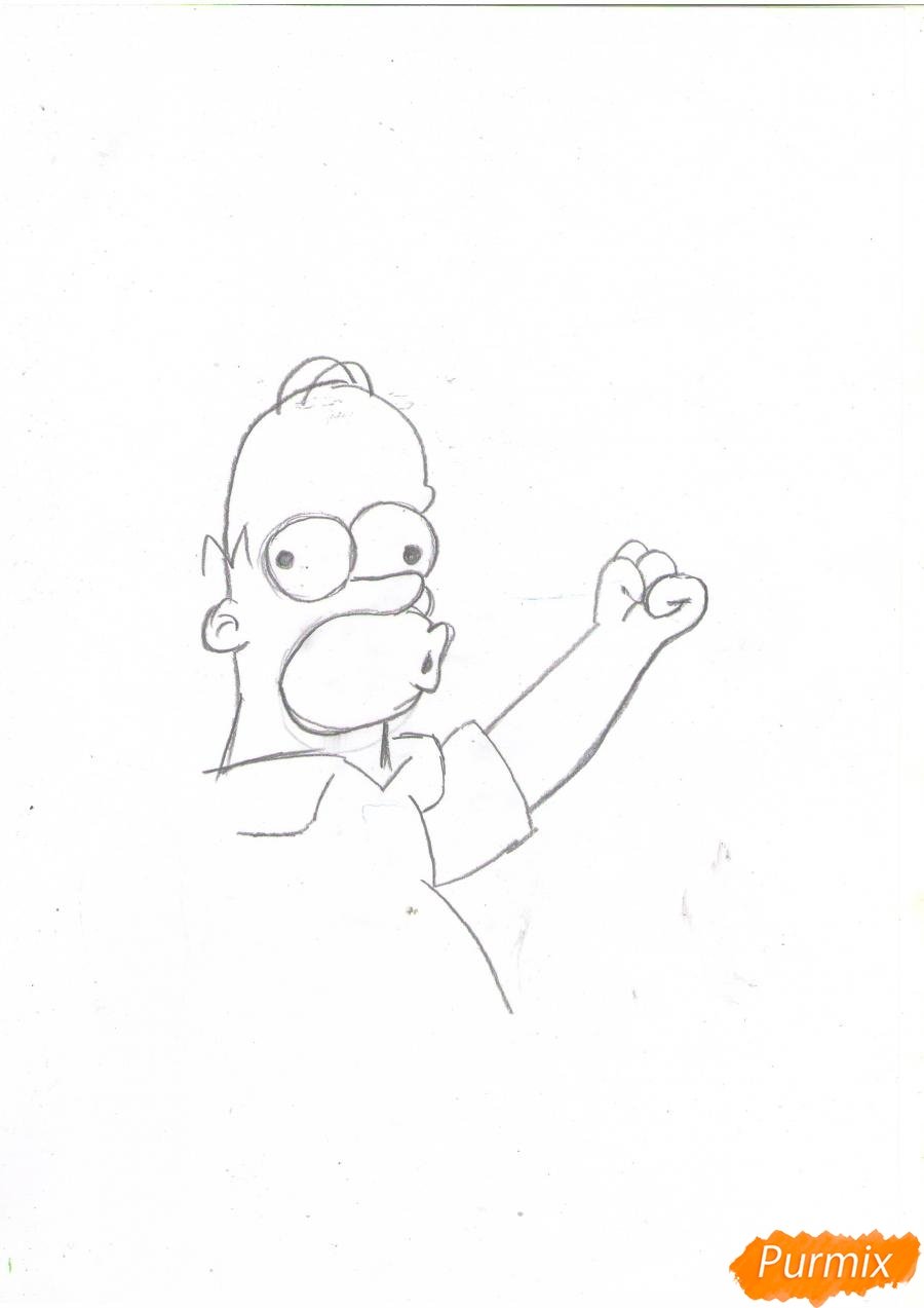 Гомер симпсон нарисованный карандашом