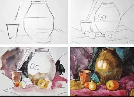 Последовательное рисование натюрморта