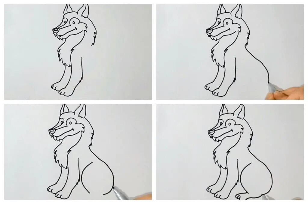 Как рисовать волка поэтапно