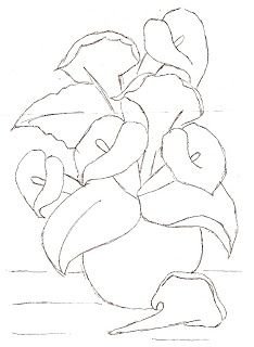 Раскраска цветы каллы в вазе
